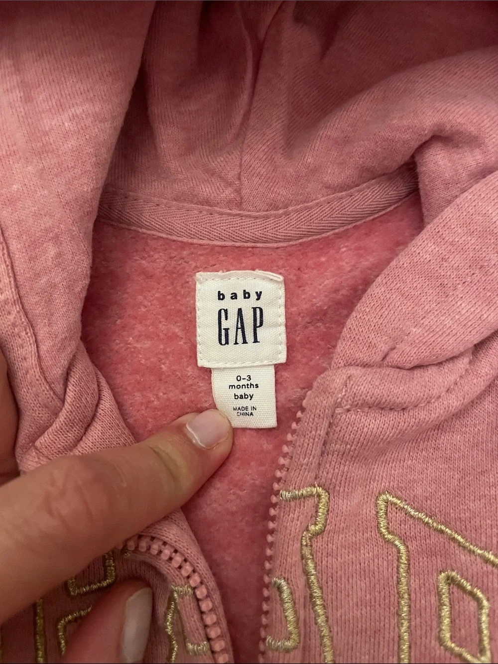 GAP Dusty Pink Hooded Baby One-Piece